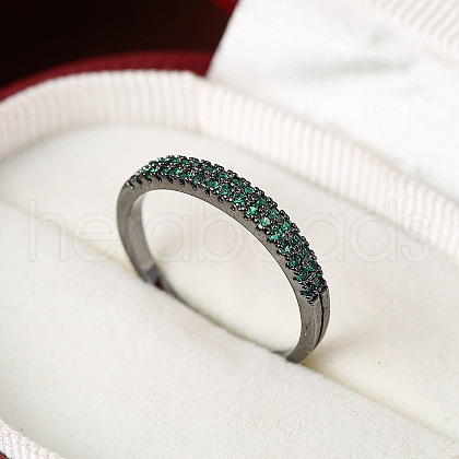 Brass Micro Pave Cubic Zirconia Finger Rings for Women FS-WG59B22-16-1