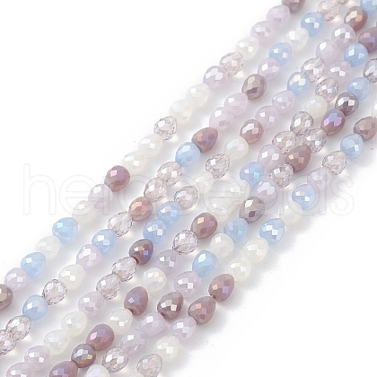 Gradient Color Electroplate Glass Bead Strands X-GLAA-E042-04B-1