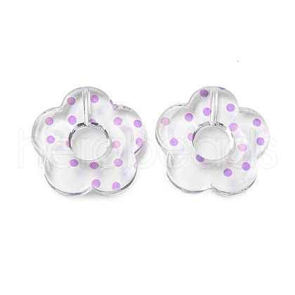 Transparent Printed Acrylic Beads OACR-H124-05B-06-1