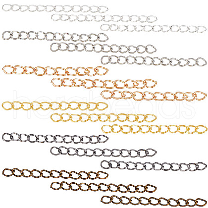HOBBIESAY 300Pcs 6 Colors Zinc Alloy Chain Extender FIND-HY0004-03-1