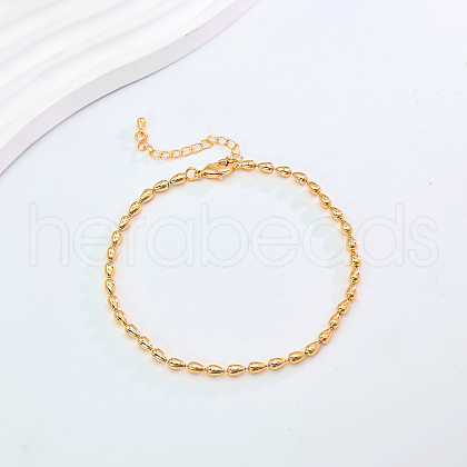 Elegant Vintage Brass Teardrop Beaded Adjustable Ladies Anklets XP6990-1-1