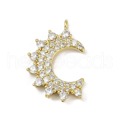 Brass Micro Pave Cubic Zirconia Pendants KK-M322-44G-1