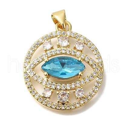 Brass Micro Pave Cubic Zirconia Pendants KK-K389-041G-1