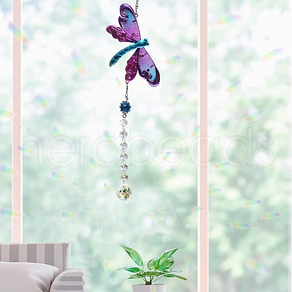 Glass Teardrop & Octagon Pendant Decorations WG68694-01-1