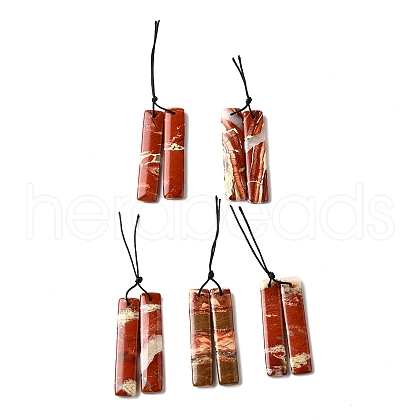 Natural Red Rainbow Jasper Pendants G-L617-I06-10x48mm-1
