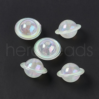 UV Plating Rainbow Iridescent Acrylic Beads PACR-M003-11I-1