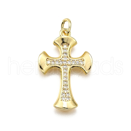 Brass Micro Pave Cubic Zirconia Pendants KK-Z100-38G-03-1