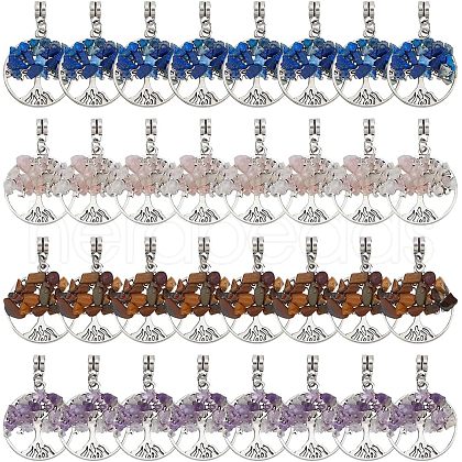 SUPERFINDINGS 32Pcs 4 Style Alloy European Dangle Charms G-FH0001-48-1