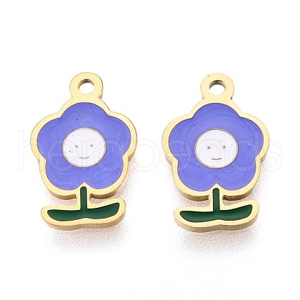 304 Stainless Steel Enamel Charms STAS-T064-68G-1