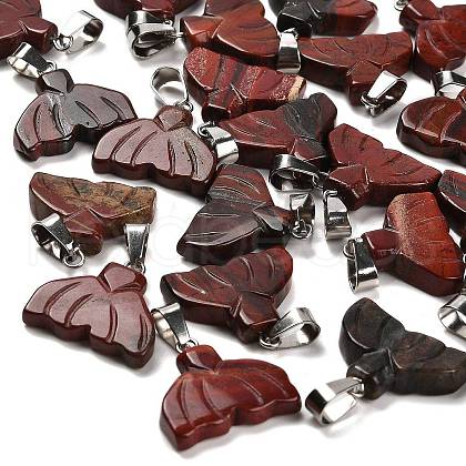 Natural Red Rainbow Jasper Pendants G-Z067-01P-03-1