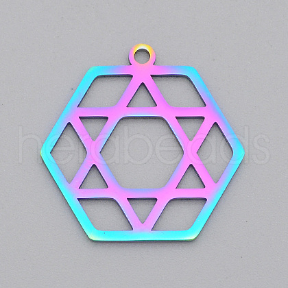 Ion Plating(IP) 201 Stainless Steel Pendants STAS-S105-LA527-1