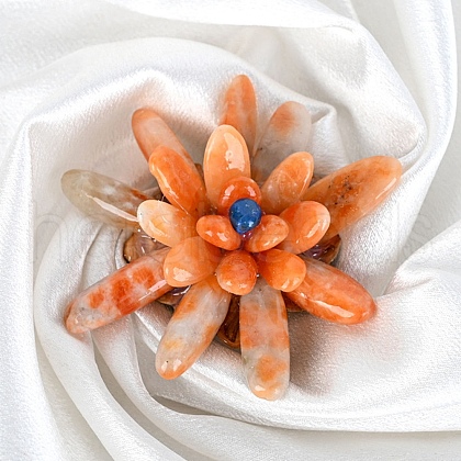 Flower Natural Orange Quartz Chips Ornaments PW-WG8C1CC-02-1