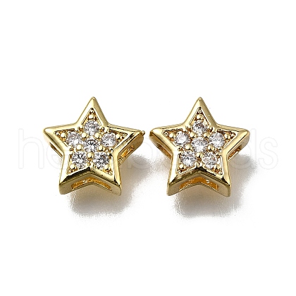 Star Brass Micro Pave Clear Cubic Zirconia Slide Charms ZIRC-I070-013G-1