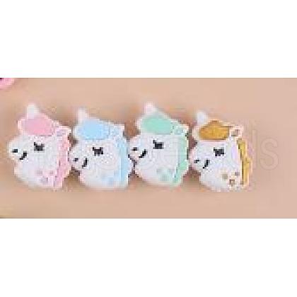 12Pcs 4 Styles Cartoon Unicorn Silicone Beads JX694A-1