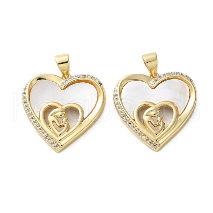 Brass Micro Pave Cubic Zirconia Pendants KK-U070-04E-G-1