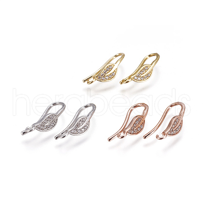 Brass Micro Pave Cubic Zirconia Earring Hooks KK-L177-387-1