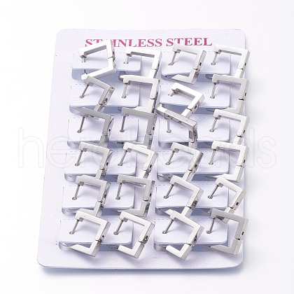 Tarnish Resistant 304 Stainless Steel Huggie Hoop Earrings EJEW-O099-05P-1
