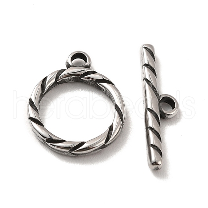 316 Stainless Steel Toggle Clasps STAS-A060-01AS-1