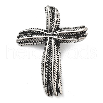 304 Stainless Steel Big Pendants STAS-V008-10AS-1