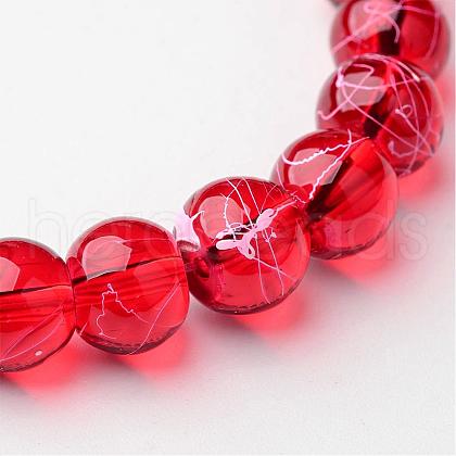 Drawbench Transparent Glass Round Beads Strands X-GLAD-Q012-8mm-15-1