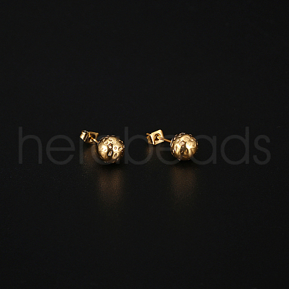 304 Stainless Steel Round Ball Stud Earrings for Women GN4839-1