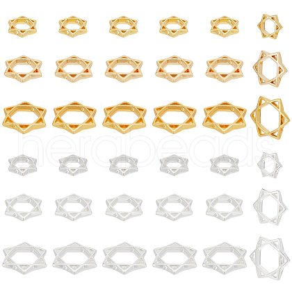   36Pcs 6 Styles Long-Lasting Plated Alloy Bead Frame FIND-PH0018-71-1