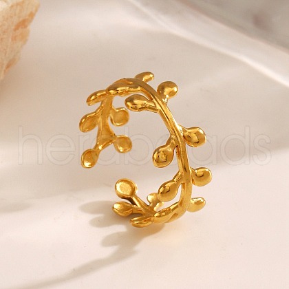 304 Stainless Steel Open Cuff Rings RJEW-M072-08G-1