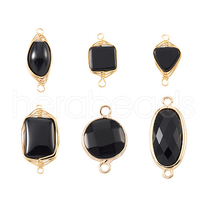 Mega Pet 6Pcs 6 Style Natural Agate Links Connectors G-MP0001-03-1