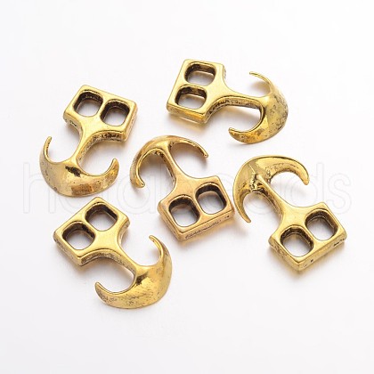 Tibetan Style Alloy Hook Clasps TIBEP-35682-AG-NR-1
