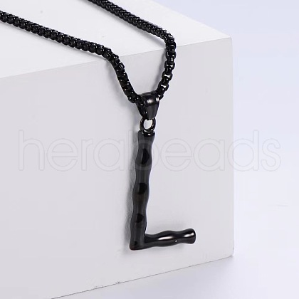 Stylish Stainless Steel Initial Pendant Necklaces SR1473-12-1