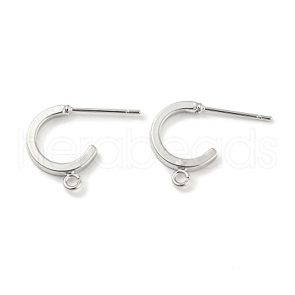 Brass Round Stud Earring Findings KK-L208-16P-1