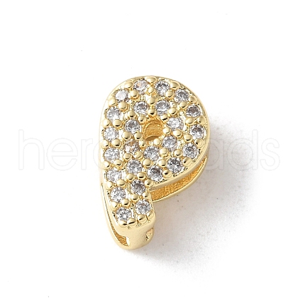 Brass Micro Pave Clear Cubic Zirconia Initial Multi-strand Links KK-S520-01G-16-1