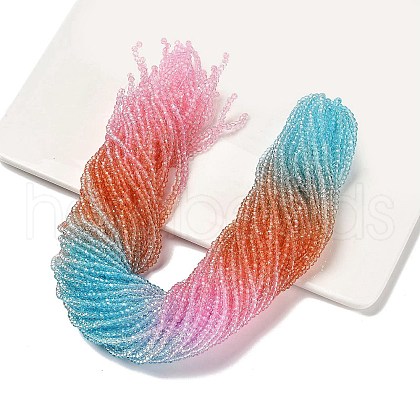 Transparent Painted Glass Beads Strands X1-DGLA-A034-T1mm-A19-1