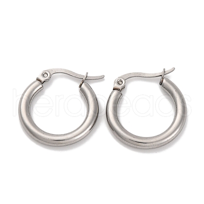 Non-Tarnish Ring 304 Stainless Steel Hoop Earrings for Women Men EJEW-B049-01A-P-1