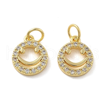 Brass Micro Pave Cubic Zirconia Pendants KK-C092-13G-1