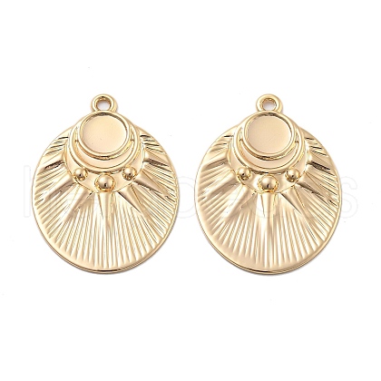 Brass Pendant Cabochon Settings KK-V003-05-1