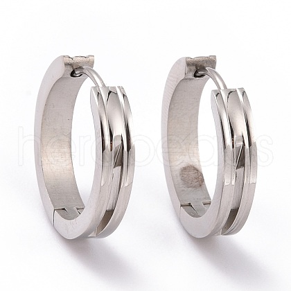 201 Stainless Steel Hinged Hoop Earrings with 304 Stainless Steel Pins for Women EJEW-G298-02P-1