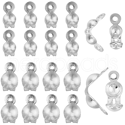 CREATCABIN 20Pcs 2 Style 925 Sterling Silver Bead Tips STER-CN0001-35-1