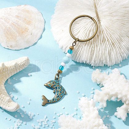 Alloy Conch Pendant Keychains KEYC-JKC01225-08-1