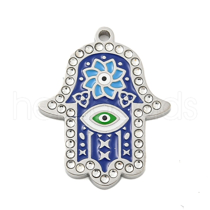 304 Stainless Steel Rhinestone Pendants STAS-U007-11A-P-1