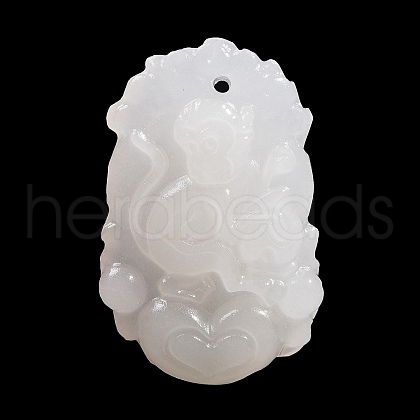 Natural White Jade Carved Pendants G-S384-01I-1
