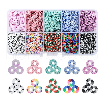 Handmade Polymer Clay Beads Strands CLAY-YW0001-46-1