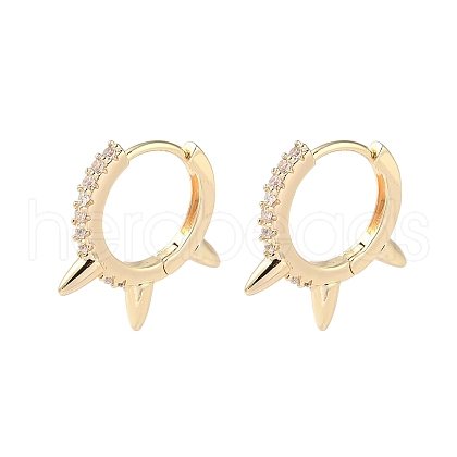 Brass Micro Pave Cubic Zirconia Hoop Earrings EJEW-P259-14G-1