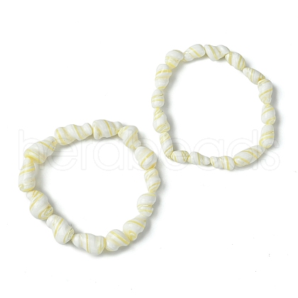 Natural Shell Beaded Stretch Bracelets for Women BJEW-JB10883-1