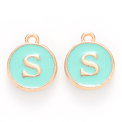 Golden Plated Alloy Enamel Charms X-ENAM-S118-05S-1