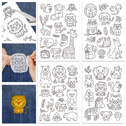 4 Sheets 11.6x8.2 Inch Stick and Stitch Embroidery Patterns DIY-WH0455-091-1