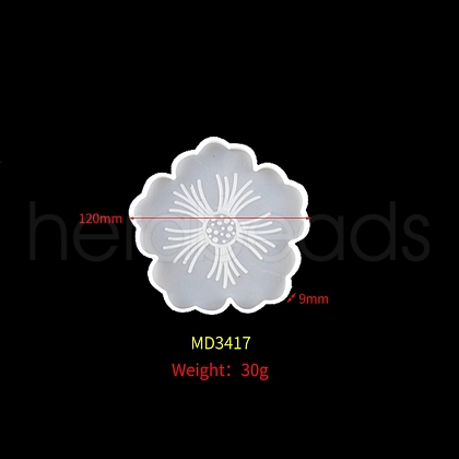 Flower DIY Food Grade Silicone Coaster Molds PW-WG19925-01-1