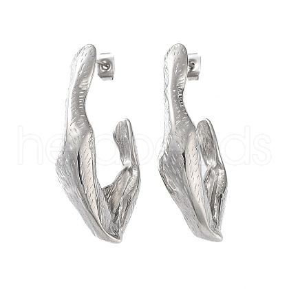 Non-Tarnish 304 Stainless Steel Stud Earrings EJEW-D095-03P-1
