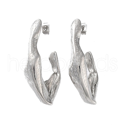 304 Stainless Steel Stud Earrings EJEW-D095-03P-1