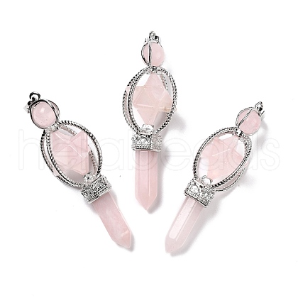 Natural Rose Quartz Big Pendants G-I322-07P-03-1